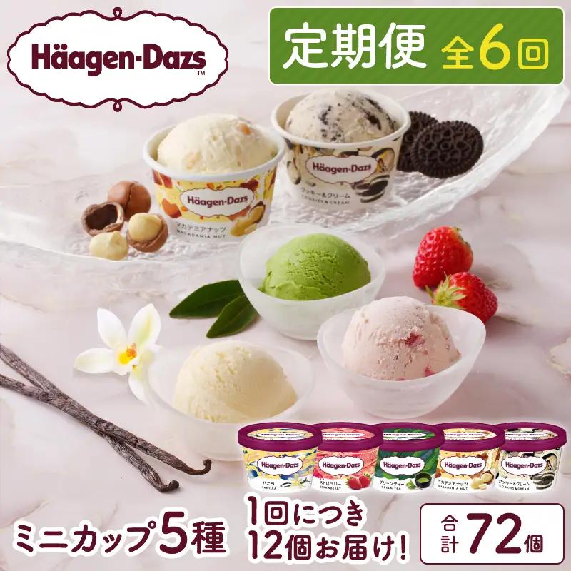＜全6回定期便・連続＞ハーゲンダッツ『定番ミニカップフレーバー5種セット(合計72個)』アイスクリーム アイス スイーツ デザート ミルクアイス アイススイーツ アイスデザート_H0016-158