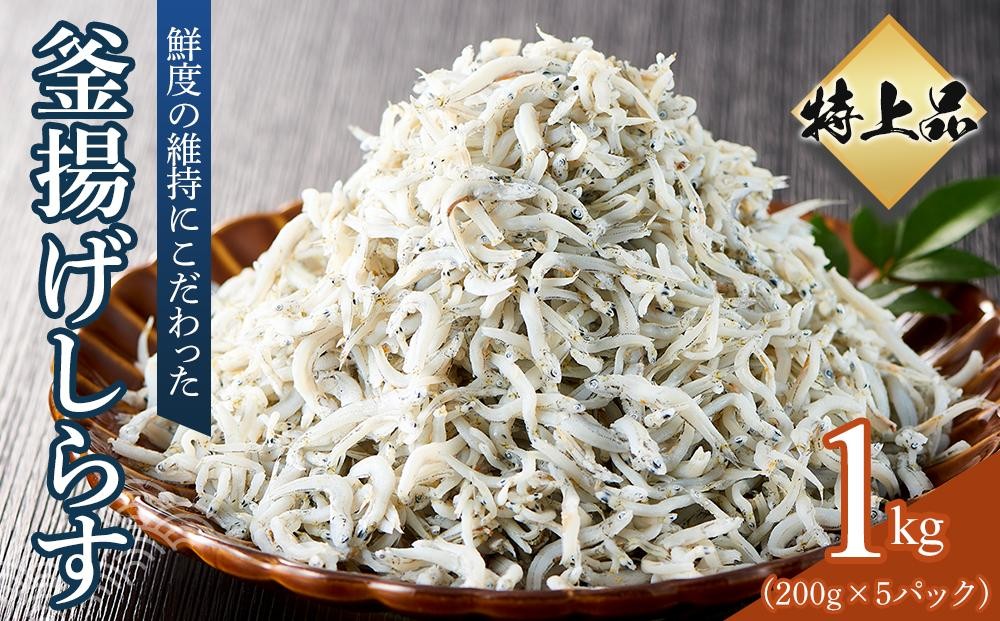 
            特上品 釜揚げ しらす 1.0kg（200g×5） 小分け 【国産 釜あげ シラス しらす丼 魚介 小魚 香川県 さぬき】
          