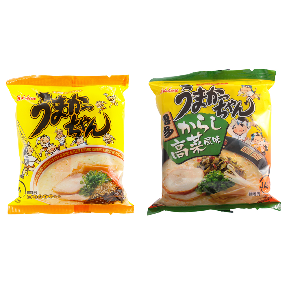 豚骨ラーメン うまかっちゃん 10食(5パック×2/うまかっちゃん 博多辛子高菜 10食(5パック×2)セット[H0237]