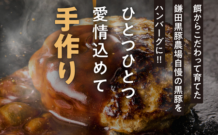 鹿児島県産黒豚生ハンバーグ 800g（80g×10個） KN054-013 ハンバーグ 黒豚生ハンバーグ 黒豚ハンバーグ 鹿児島県産黒豚 惣菜 総菜 冷凍 朝食 昼食 夕食 美味しい 個包装 鎌田黒豚