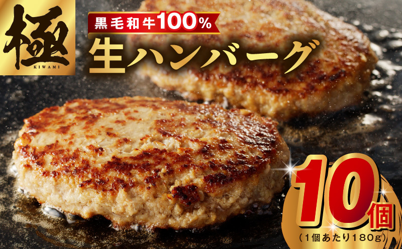 【黒毛牛肉100%】極み ハンバーグ 1.8kg（180g×10個）簡単調理 焼くだけ 180g 生ハンバーグ 訳あり サイズ不揃い 099H2934