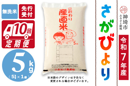 【令和7年産 新米先行受付】さがびより 無洗米 5kg【10ヶ月定期便】【さがびより 無洗米 5kg お米 おいしい ランキング 人気 国産 佐賀県産 ブランド 地元農家】(H061644)