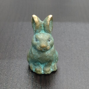 【ゆうパケット】【香川県伝統的工芸品】青銅製 うさぎ(ブルー)