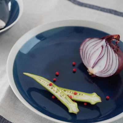 ふるさと納税 多治見市 【美濃焼】TLPリムバンド ブルー  9インチプレート×4枚 セット【軽量食器】 |  | 02