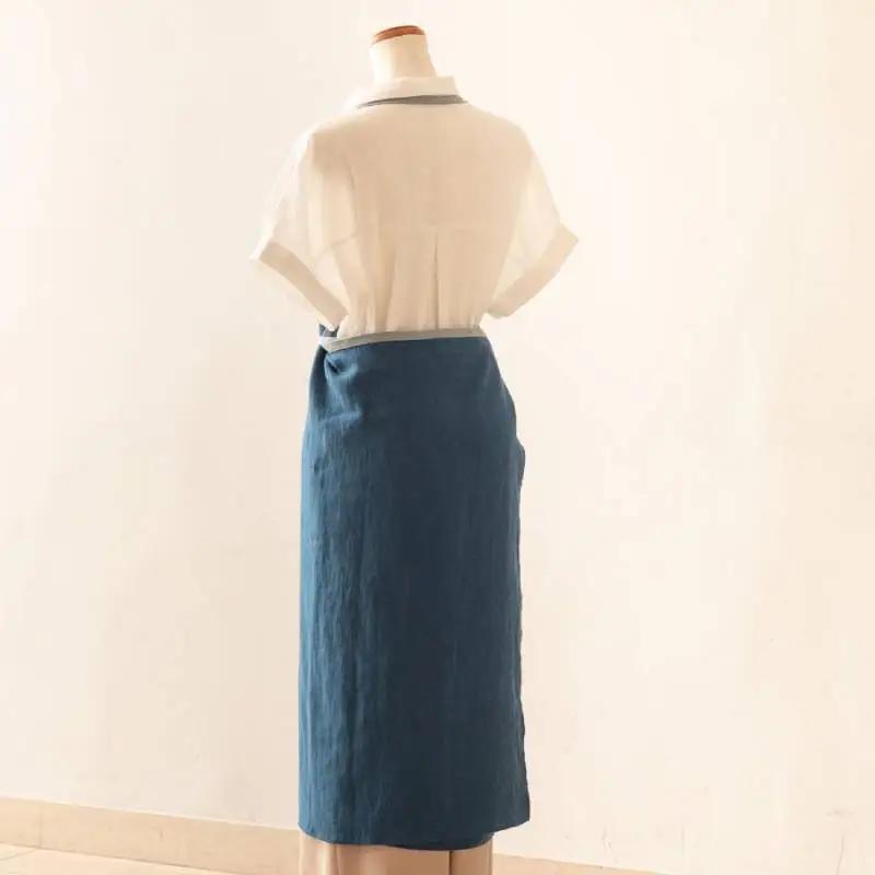 エプロン lithuania linen Apron／リトアニアリネン ブルー