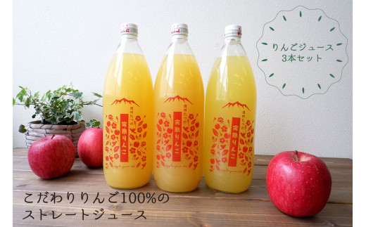 
12-258【除草剤不使用】こだわりりんごの100%ジュース3本 限定
