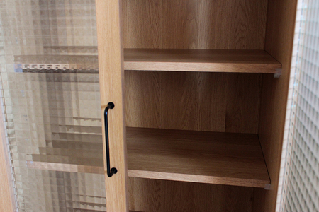 トラクト ガラス扉＋チェスト＋120天板 NA 【食器 キャビネット 家具 国産 組み合わせ 収納家具 完成品】(H060153)