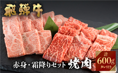 飛騨牛 牛肉 焼肉 赤身 霜降り 食べ比べ 300g×2種 600g A4等級以上バーベキュー BBQ のし対応 お祝い ギフト 25000円 [S451]