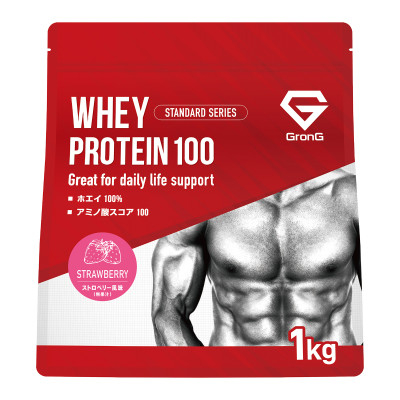 
                  グロング ホエイプロテイン スタンダード ビタミン11種配合 ストロベリー風味 1kg【1608449】
                