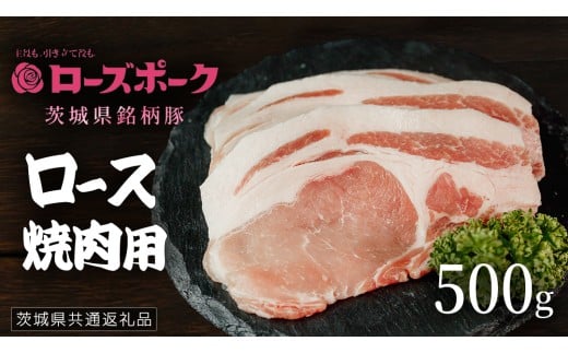 【 ローズポーク 】 豚ロース焼肉用 500g (茨城県共通返礼品) 肉 お肉 豚肉 国産豚 国産 銘柄豚 ブランド豚 豚ロース 焼肉 BBQ 冷凍肉