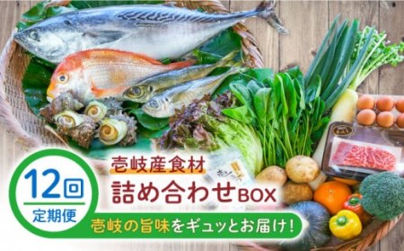 【全12回定期便】壱岐産食材詰め合わせBOX「野菜と魚と壱岐牛」[JBF032] 壱岐牛 赤身 詰め合わせ 野菜 卵 鮮魚 セット 492000 492000円 48万円 冷蔵配送