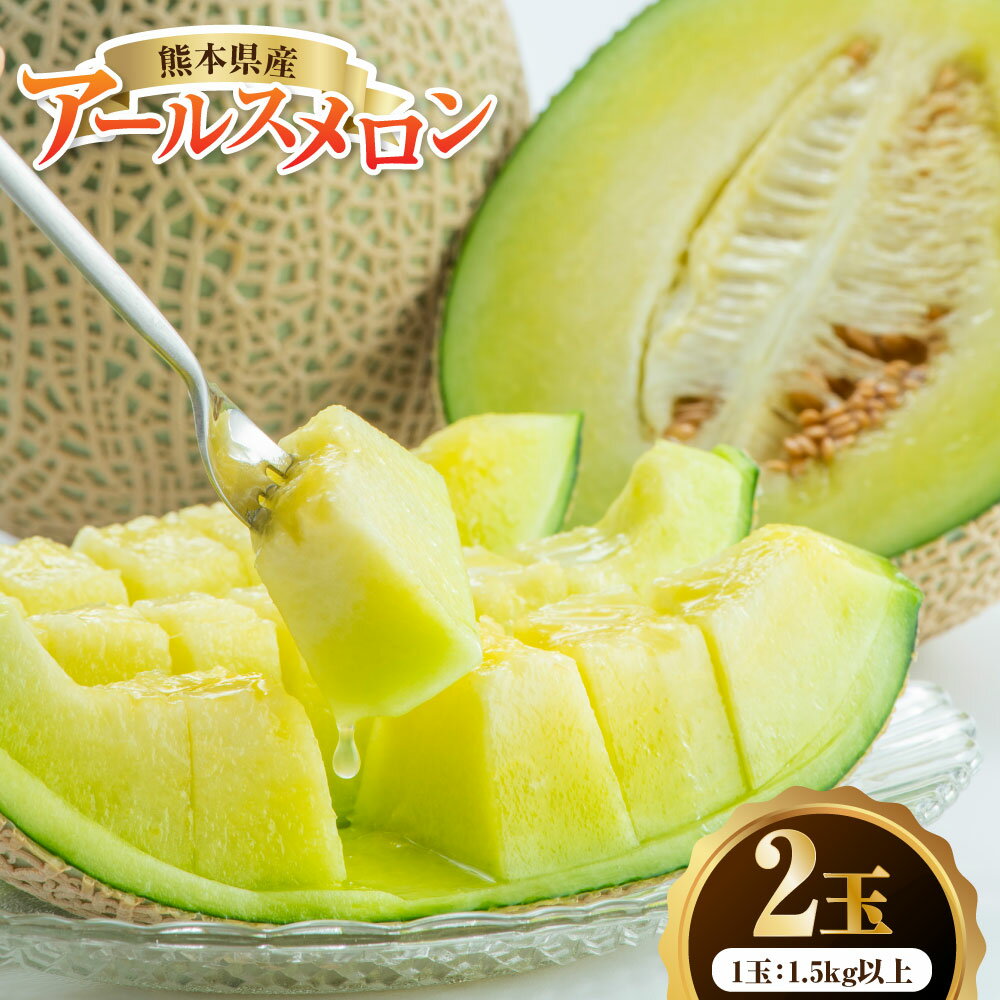 【ふるさと納税】熊本県産 アールスメロン 2玉（1玉：1.5kg以上） メロン めろん フルーツ くだもの 果物 果実 デザート ギフト 贈答 贈り物 国産 九州 熊本県 送料無料 【2026年5月下旬発送開始】
