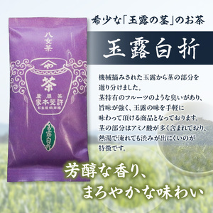 【自宅用日本茶 緑茶】＜八女茶＞許斐本家 玉露白折・かぶせ他 飲み比べ徳用セット　031-005