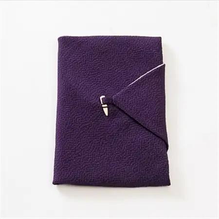 正絹ちりめん台付ふくさ  (紫)　シルク100%　冠婚葬祭に便利な日本製袱紗　結婚式、法事・葬式に_装飾品・工芸品  鞄・バッグ かばん カバン_【1150241】