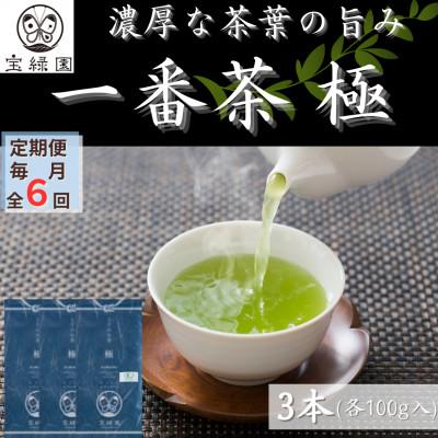 ふるさと納税 佐々町 【毎月定期便】【1番茶の濃厚な旨味!】さざの 有機栽培茶 極 100g×3本【宝緑園】全6回