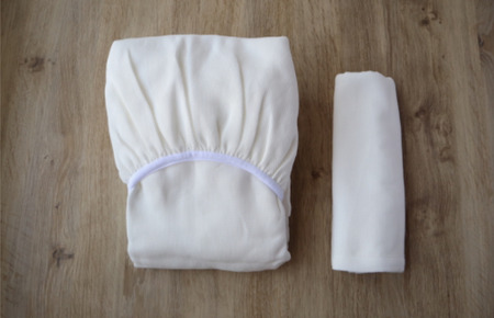 【tissu de coton/ハニカム織】泉州南部織 「ボックス」シングルシーツ＆ピロー（WH） G1951