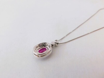 【一点もの】Pt900　NNルビー（1.537ct）ダイヤモンドペンダント　K46　K06087-H