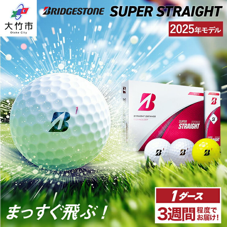 【ふるさと納税】SUPER STRAIGHT 1ダース 2025年モデル ブリヂストン ゴルフボール 日本正規品 [1774-1777]