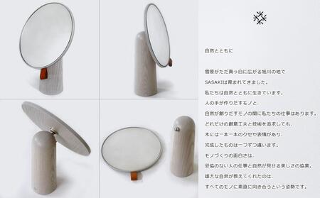 Pivot mirror - light gray / SASAKI【旭川クラフト(木製品/卓上ミラー)】ピポットミラー / ササキ工芸