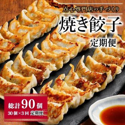 ふるさと納税 松山市 【毎月定期便】【ミシュランガイド掲載】点心専門店の手づくり焼き餃子30個(タレ・作り方付き)全3回