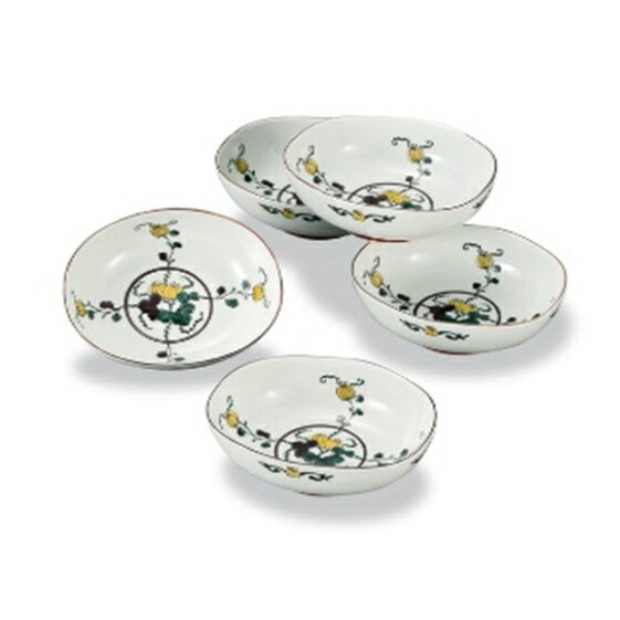 【ふるさと納税】九⾕焼 4.6号 ⼩鉢揃 色絵⽠文 銀泉窯 a01 ⼯芸品