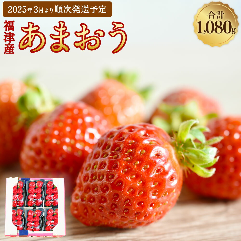 【ふるさと納税】福津産 あまおう 約180g×6パック 約1.08kg 【スカイフローラファーム】 いちご 苺 イチゴ フルーツ 九州 福岡 果物 冷蔵 福岡県 福津市 送料無料 【2025年3月より順次発送】 ［F0151］
