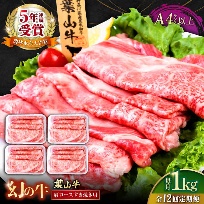 【ふるさと納税】【全12回定期便】葉山牛 肩ロースすき焼き用 250g×4パック 計1.0kg 国産牛 牛肉 切り落とし 高級和牛 冷凍 黒毛和牛 国産 和牛 肩ロース 赤身 希少品種 小分け すき焼き すきやき ぎゅうにく きりおとし 大容量 横須賀 お取り寄せ【株式会社羽根】[AKAG041]