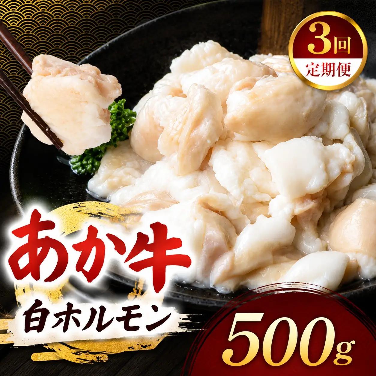 【定期便3回】あか牛 白 ホルモン 計500g (250g×2P)