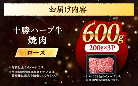 北海道 十勝 ハーブ牛 ロース 焼肉 600g （200g×3） 《足寄町》【株式会社ノベルズ食品】[BEAQ034]