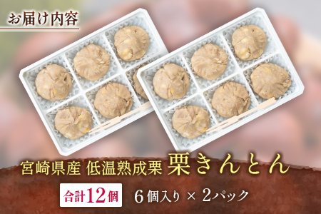 ＜2026出荷!!＞宮崎県産 低温熟成栗100%［栗きんとん］計12個 おやつ 甘い お取り寄せ【B619-26】