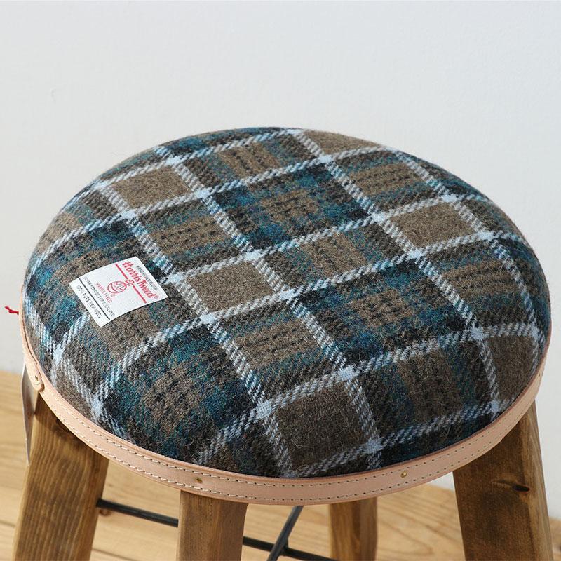 ハイスツール 【カーキ＆ブルーチェック】HARRIS TWEED（ハリスツイード） 家具 Z097VC01_イメージ3