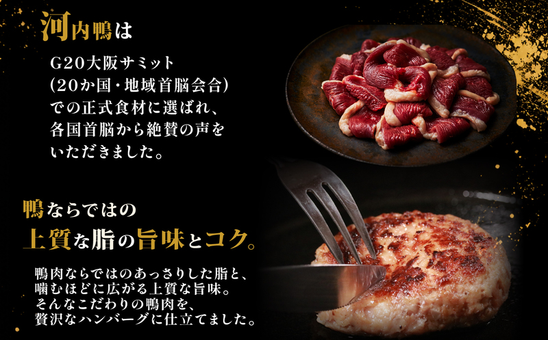 鴨ハンバーグ 15個 河内鴨 ハンバーグ 淡路島産 玉ねぎ 使用 鴨肉 冷凍ハンバーグ ギフト 大阪 大阪府 松原市 