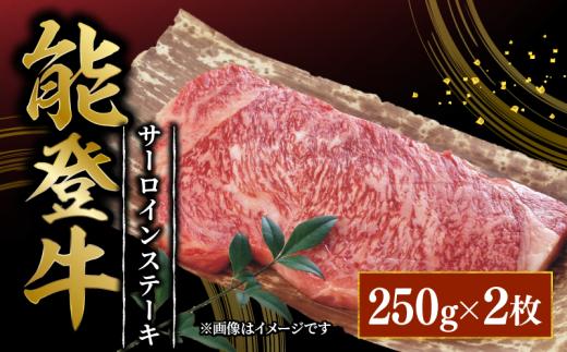 黒毛和牛 能登牛 サーロインステーキ 約 250g × 2枚 牛肉 肉 国産 国産牛 サーロイン ステーキ ステーキ肉 とろける 食感 ブランド和牛 和牛 便利 冷凍 石川 羽咋 能登