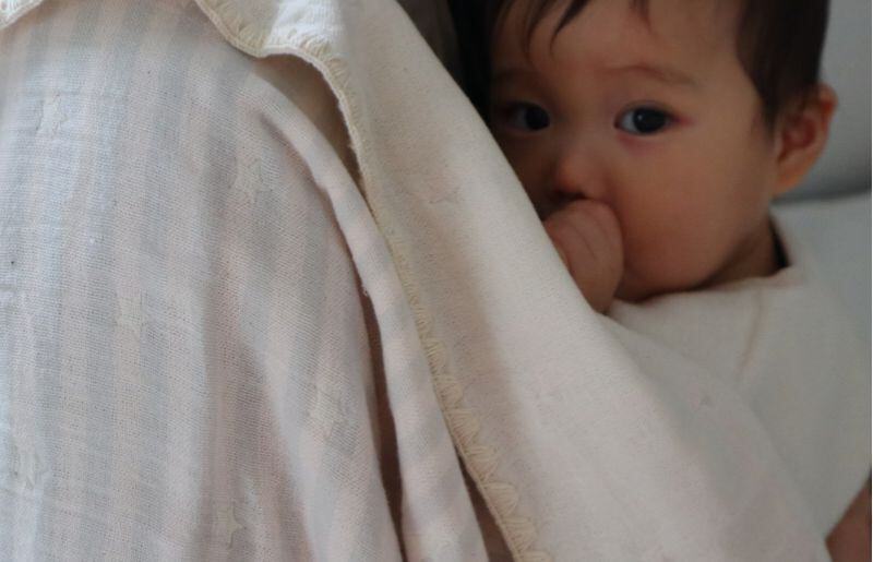 【スピード発送】【eclat bebe】泉州南部織 4重ガーゼマルチケットS ピンクグレー  005A483_イメージ3