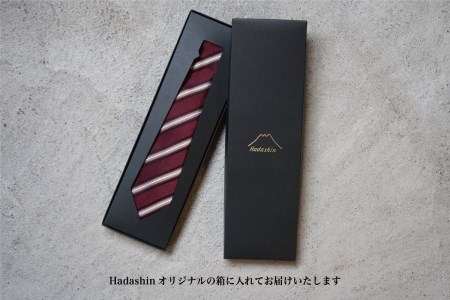  【Hadashin】トップ糸ネクタイストライプ (グレー)　ネクタイ シルク プレゼント フォーマル ビジネス