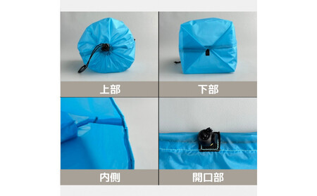 【L・5L・水色】 大きめナイロン巾着袋　スタッフバッグ　スタッフサック　バッグインバッグ　着替え袋