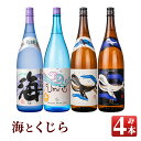 【ふるさと納税】2つの海と2匹のくじらのコラボ(計4本・各1.8L)海・Umi 15・くじら・くじらのボトル黒麹！黄麹・黒麹・白麹を飲み比べ【久木田酒店】