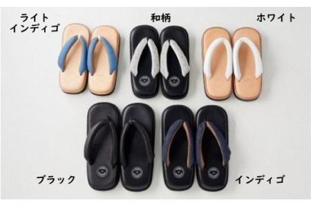 レザー雪駄サンダル　サン駄（江戸前ｓａｎｄａｌ）（サイズ：2S、カラー：ライトインディゴ）_0008-002-T03-4-2