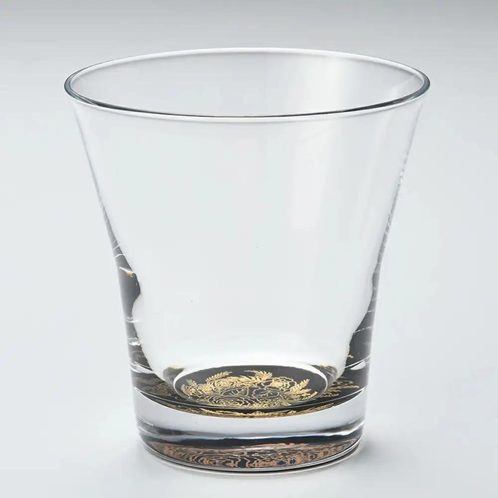 みよし漆器本舗 紀州塗り ぬりもん de Verre フリーグラス 金 蒔絵 ボタニカル 210ml