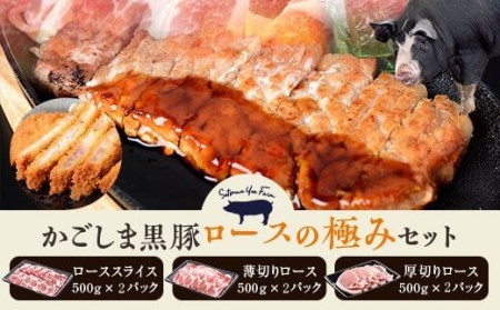 GS-006 かごしま黒豚極上ロース3kgセット （しゃぶしゃぶ用・焼肉用・とんかつ用 各500g×2P） 薩摩八重ファーム みかく亭