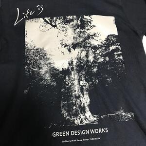 (新タイプ) 屋久島縄文杉Tシャツ LIFE is (黒) サイズ：S (男女兼用)