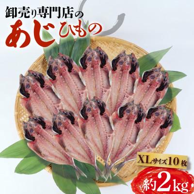 ふるさと納税 沼津市 アジ 干物 XLサイズ 1枚あたり200g前後×10枚 約2kg