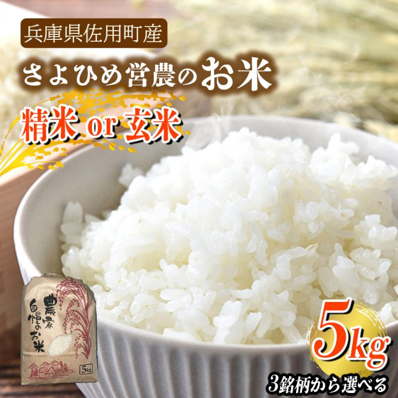 
            【兵庫県佐用町産】さよひめ営農のお米 5kg 3銘柄から選べる 精米/玄米
          