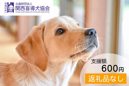 【返礼品相当額で盲導犬の育成を支援】支援額600円（記念品なし）寄附のみ 返礼品なし 盲導犬