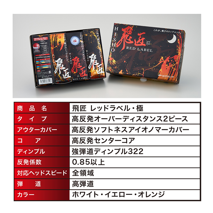 ゴルフボール「飛匠レッドラベル極」ホワイト ２０２３年モデル   ゴルフボール