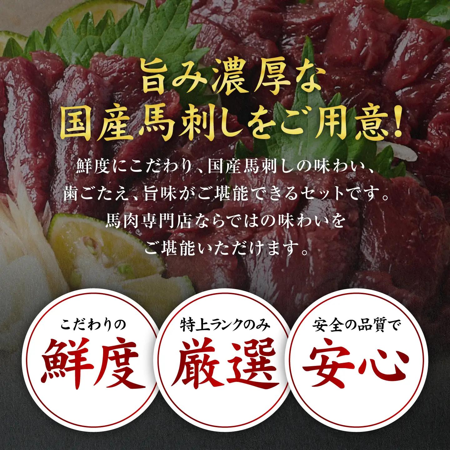 馬刺し  国産馬刺しブロック560g 馬刺し専用タレ付き 馬刺し