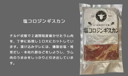 【1195】塩コロジンギスカン 2パック (計600g) 人気の老舗が作る秘伝のタレ 道産子 羊肉 ラム 味付け タレ お取り寄せ グルメ 北海道 厚真町 【送料無料】