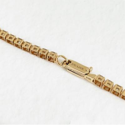 ふるさと納税 甲府市 K18YG　テニスブレスレット　ライトブラウンダイヤモンド【3.00ct】K04014-H |  | 01