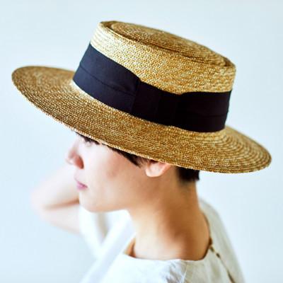 ふるさと納税 春日部市 春日部市伝統工芸品 田中帽子店　麦わら帽子　アルマ(BK)　頭囲57.5cm(UK-H074-BK) |  | 01