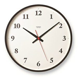 掛け時計 時計 Plywood clock LC21-06W BW Lemnos FAD-0820